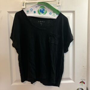 LOFT Charcoal Linen Tee